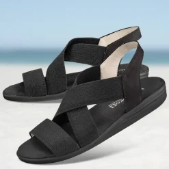 Femme idéalsko Sandales / Mules<Chaussures de confort Helvesko : modèle Sissi, noir