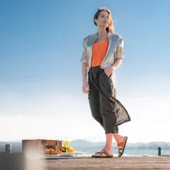Femme idéalsko Sandales / Mules<Chaussures de confort Helvesko : modèle Beja, orange/marron