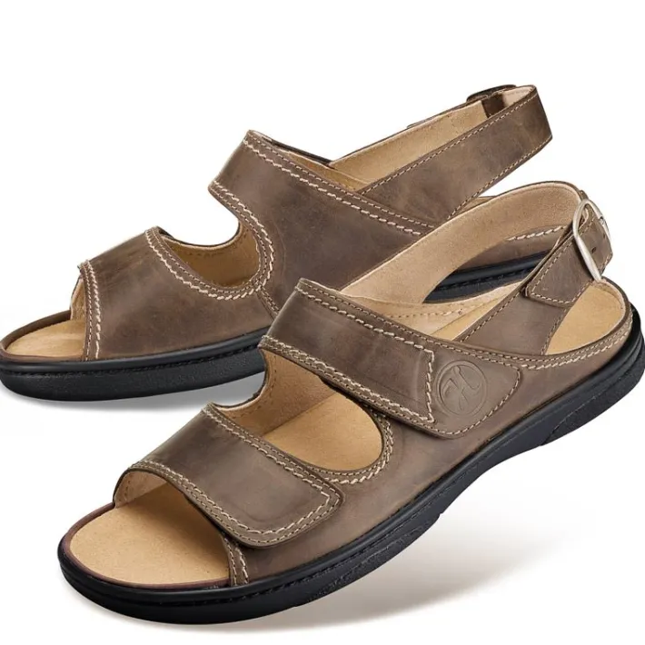 Homme idéalsko Sandales / Mules<Chaussures de confort Helvesko : modèle Cesar, marron