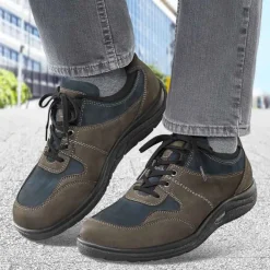 Homme idéalsko Spécial Orthèses|Chaussures À Lacets<Chaussures de confort Helvesko : modèle Erik, gris/bleu