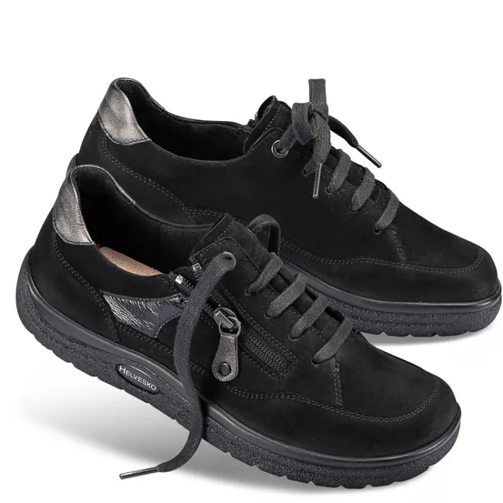 Femme idéalsko Spécial Orthèses|Chaussures À Lacets<Chaussures de confort Helvesko : modèle Optima, noir