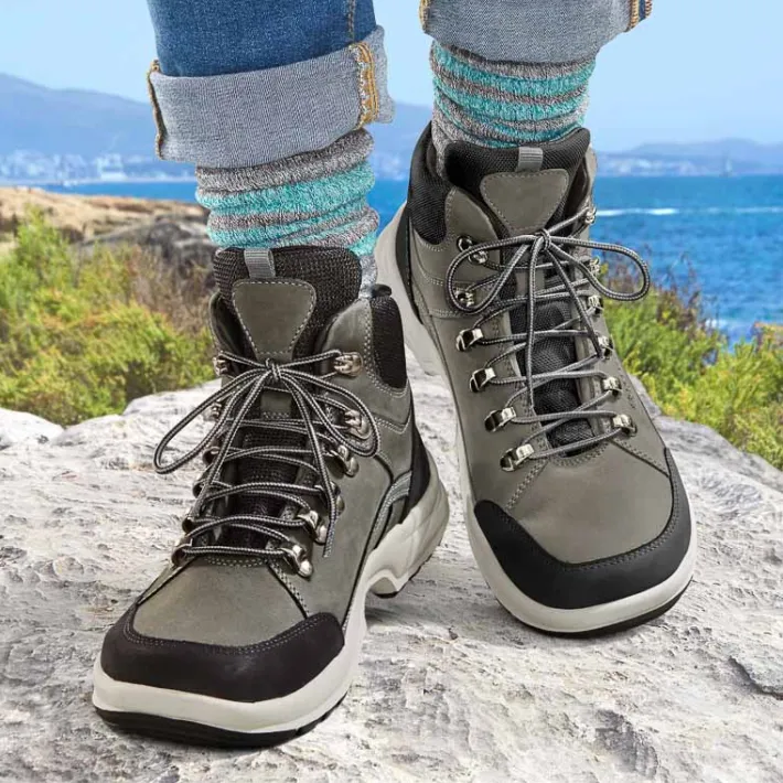 Femme idéalsko Bottes / Bottines|Bottes / Bottines<Chaussures de confort Helvesko : modèle Kitz Tex, noir/gris
