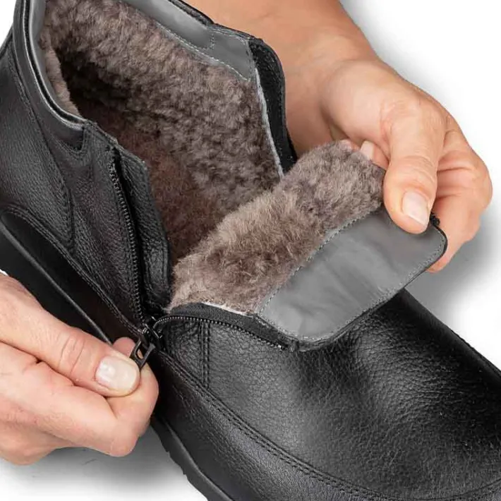 Homme idéalsko Chaussures D'hiver|Bottes / Bottines<Chaussures de confort Helvesko : modèle Edward, noir