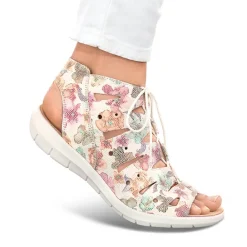 Femme idéalsko Sandales / Mules<Chaussures de confort Helvesko : modèle Aurora, blanc multi