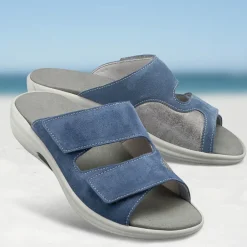 Femme idéalsko Spécial Orthèses|Chaussures À Scratches<Chaussures de confort Helvesko : modèle Helene, coloris jean
